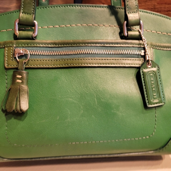 Coach Vintage 2004 Hampton Satchel In Kelly Green Leather - Picture 11 of 16